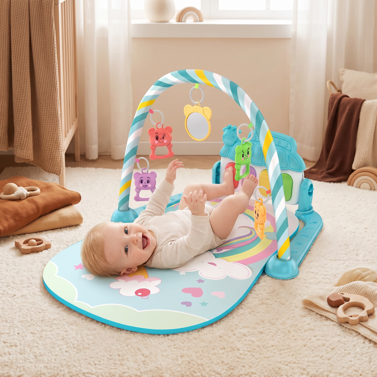 Interaktivt Baby-Pedal-Piano – Motorik- och Sensorik-Leksak