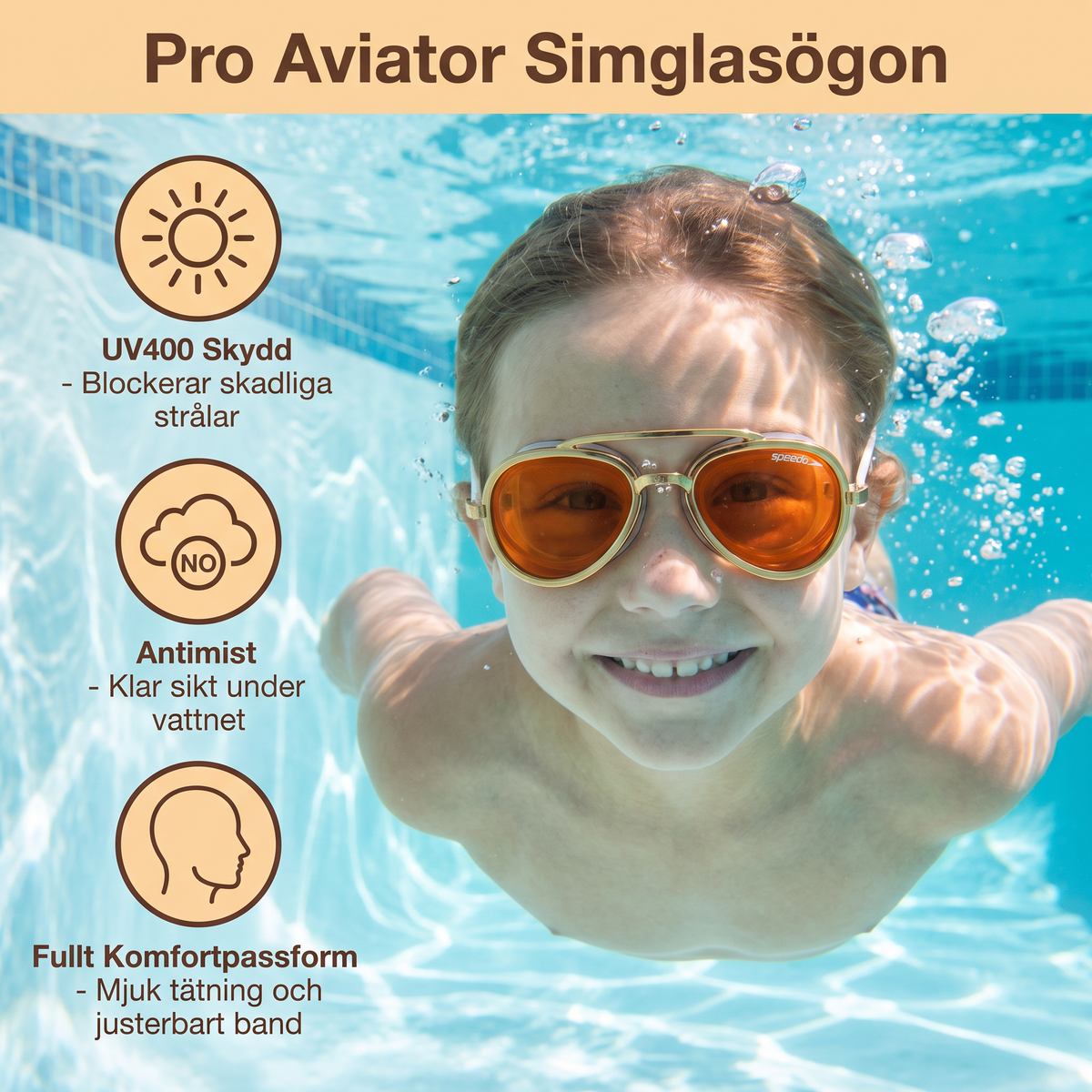 Pro Aviator Simglasögon – UV400 Skydd, Antimist och Fullt Komfortpassform