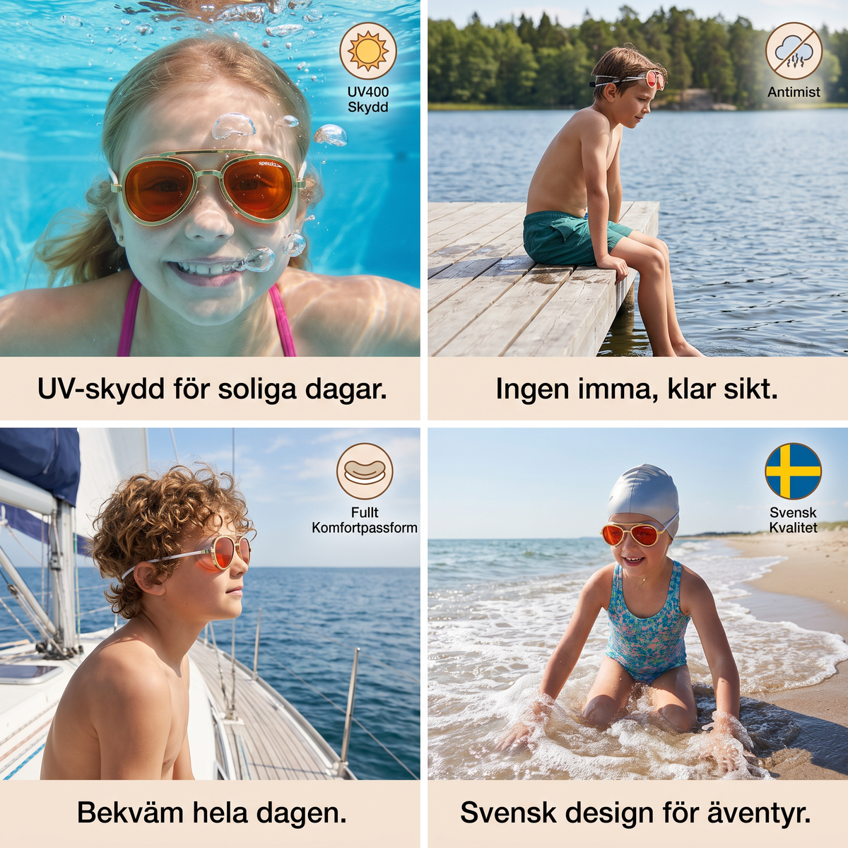 Pro Aviator Simglasögon – UV400 Skydd, Antimist och Fullt Komfortpassform