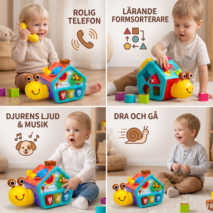 Baby Snail Lärande Leksak med Telefon, Formsorterare och Djurens Ljud