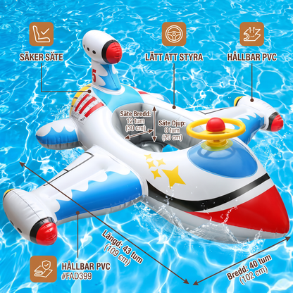 Inflatable Jet Fighter Pool Float med Säte & Styrhjul