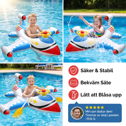 Inflatable Jet Fighter Pool Float med Säte & Styrhjul