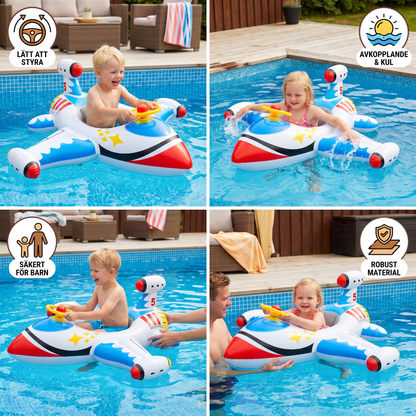 Inflatable Jet Fighter Pool Float med Säte & Styrhjul