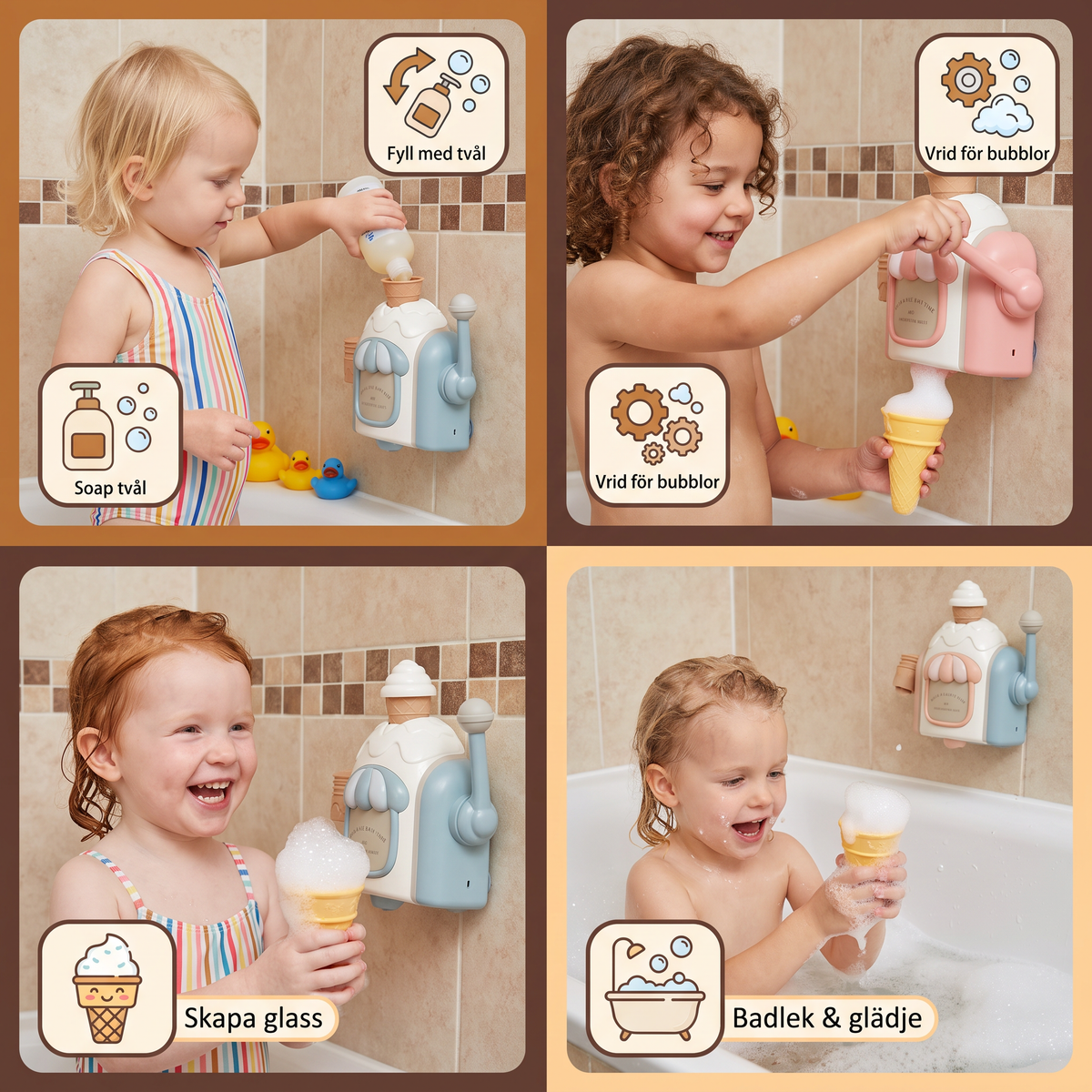 Ismaskin Baby Badsleksak med Bubbles