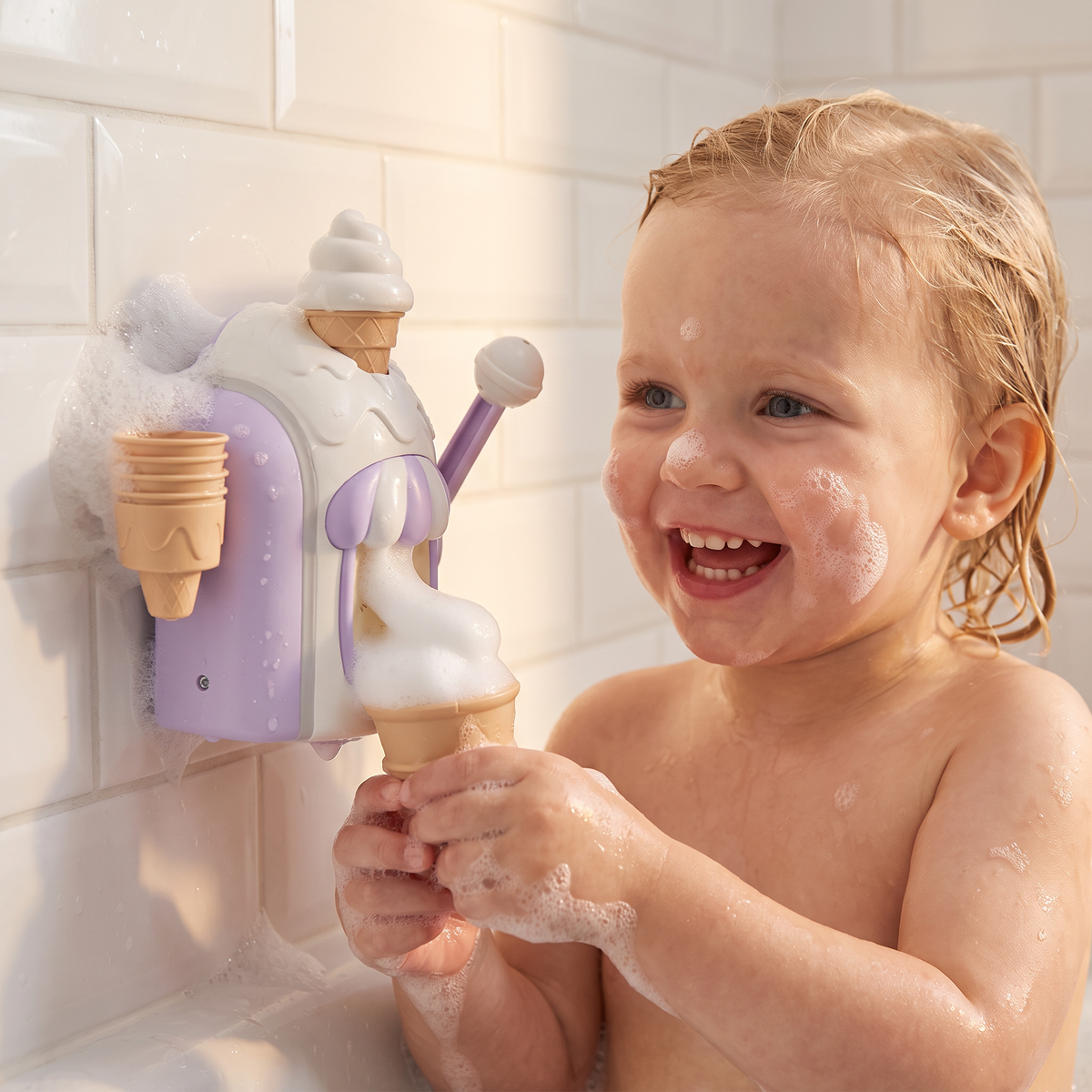 Ismaskin Baby Badsleksak med Bubbles