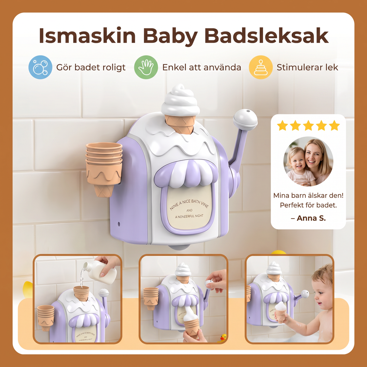Ismaskin Baby Badsleksak med Bubbles