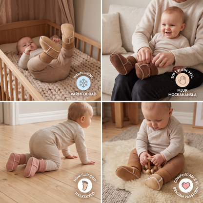 Fodrade Baby Vinter Strumpor Skor i Mocka Look