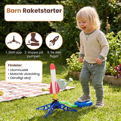 Barn Raketstarter med Fotpump – Glödande Utomhus Lufttrycksleksak
