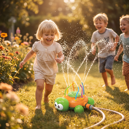 Schildkröte Vattensprinkler – Roternade Trädgårdsskoj för Barn på Varma Sommardagar