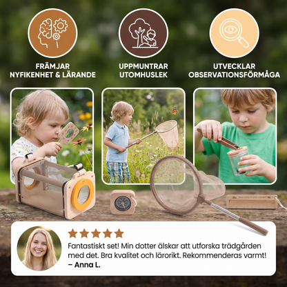 Barnens Naturutforskarset med Insektssamlarnät, Förstoringsglas och Kompass