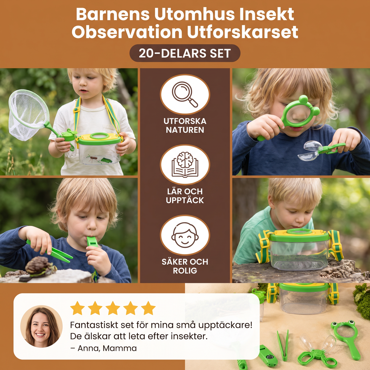 Barnens Utomhus Insekt Observation Utforskarset med Tillbehör