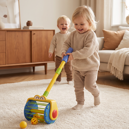 Baby Puschdammsugare Leksak med Bollar för Småbarn