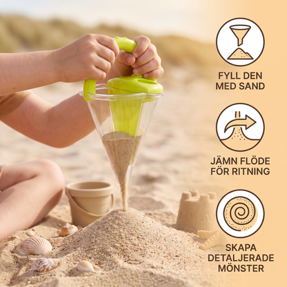 Barnens Strand Sand Tratt Leksak för Ritning och Hällning