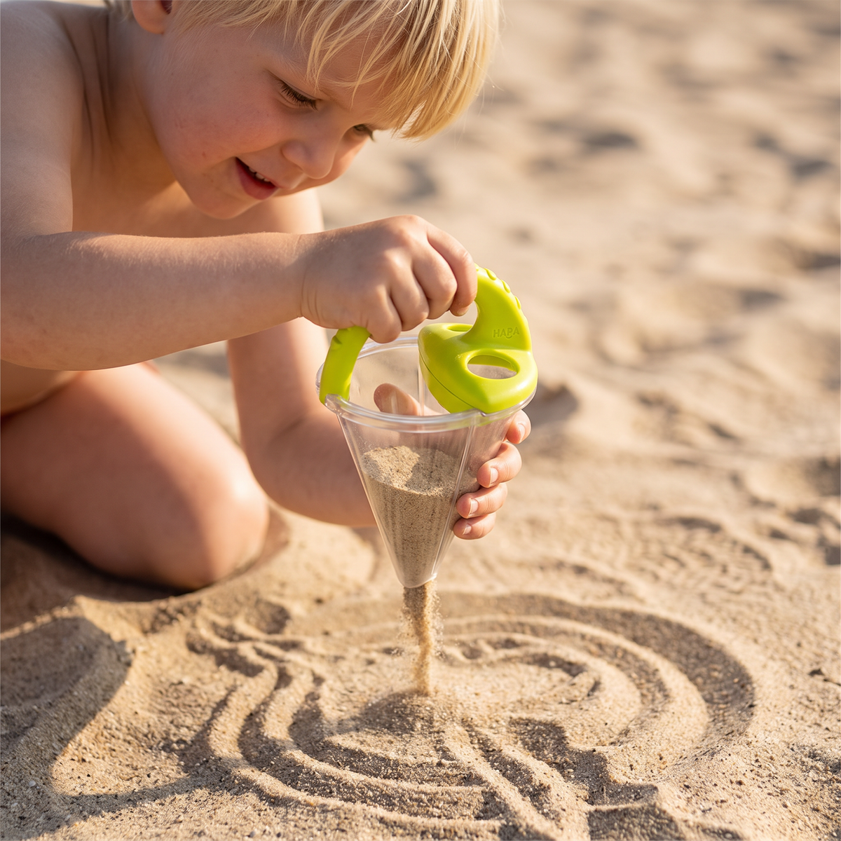 Barnens Strand Sand Tratt Leksak för Ritning och Hällning