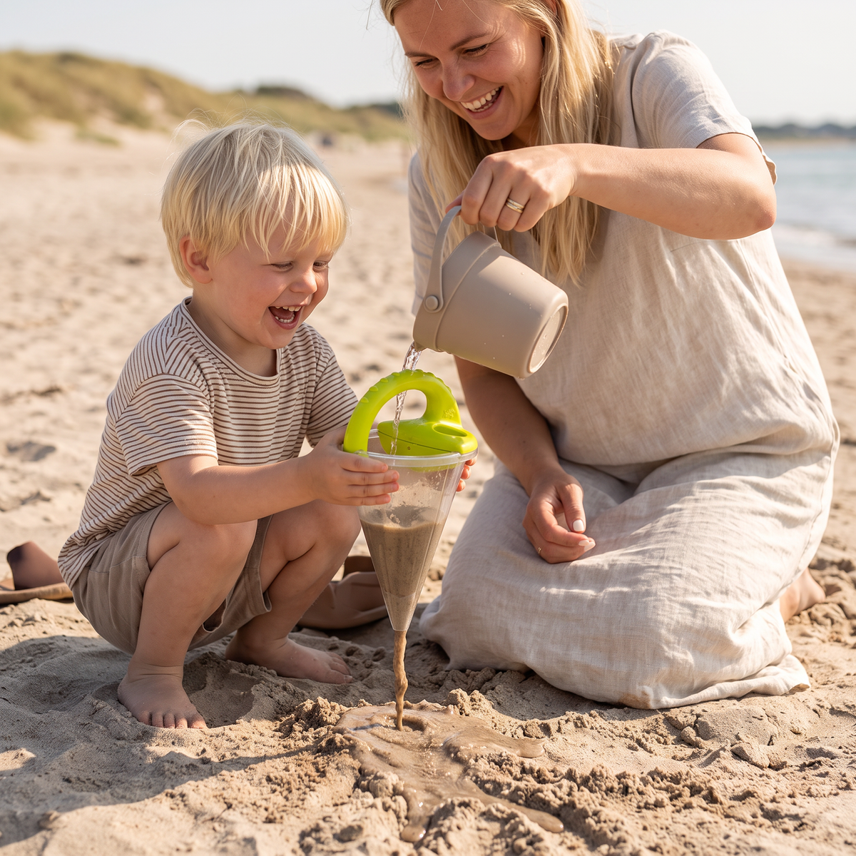 Barnens Strand Sand Tratt Leksak för Ritning och Hällning