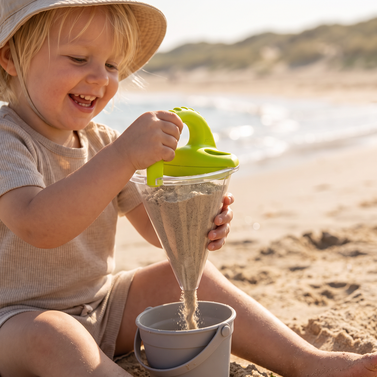 Barnens Strand Sand Tratt Leksak för Ritning och Hällning