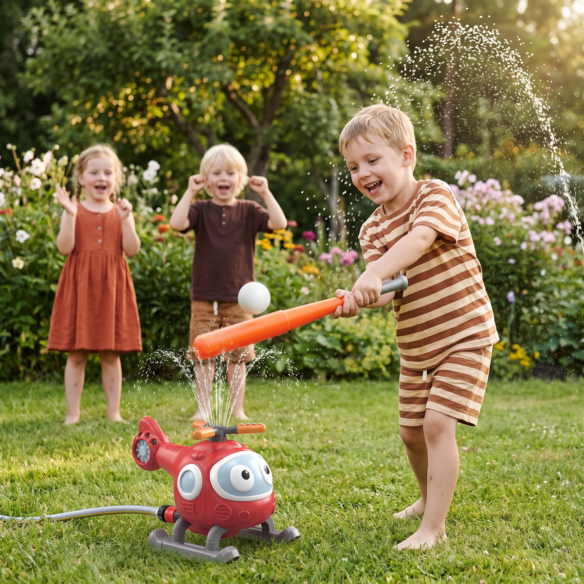 Barnens Baseball Helikopter Vattensprinkler för Utomhus Sommarlek