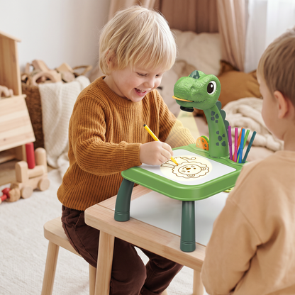 Dinosaurie Projektions Ritbord för Barn med Pennor och Musik