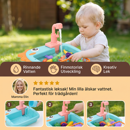 Barns Lek-Spel Zink med Rinnande Kran och Dino-Design