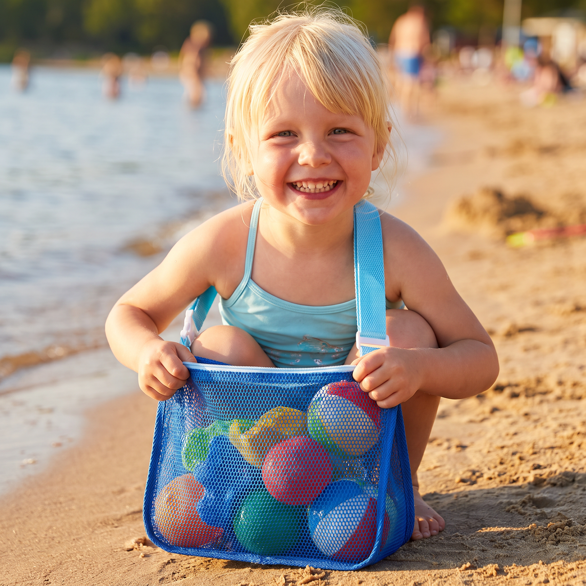 Barns nätväska för strand och pool för leksaker och tillbehör