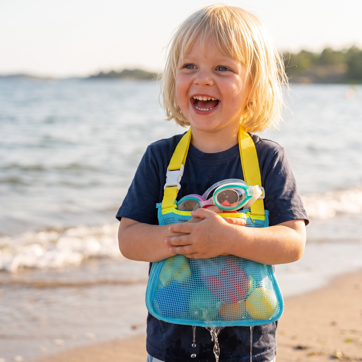 Barns nätväska för strand och pool för leksaker och tillbehör