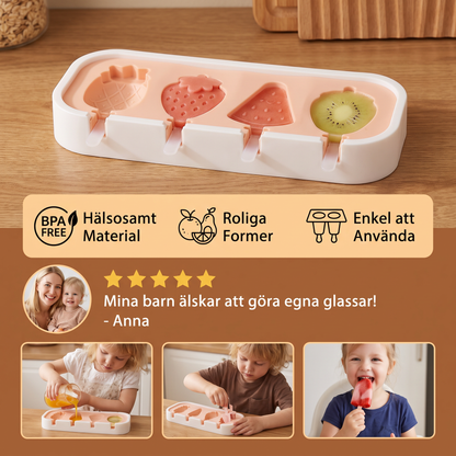 Silikonform för glass med fruktformer för barn