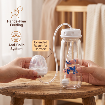 Handsfree nappflaska för matning av baby