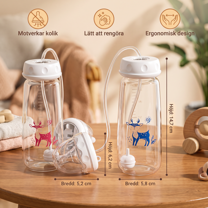 Handsfree nappflaska för matning av baby