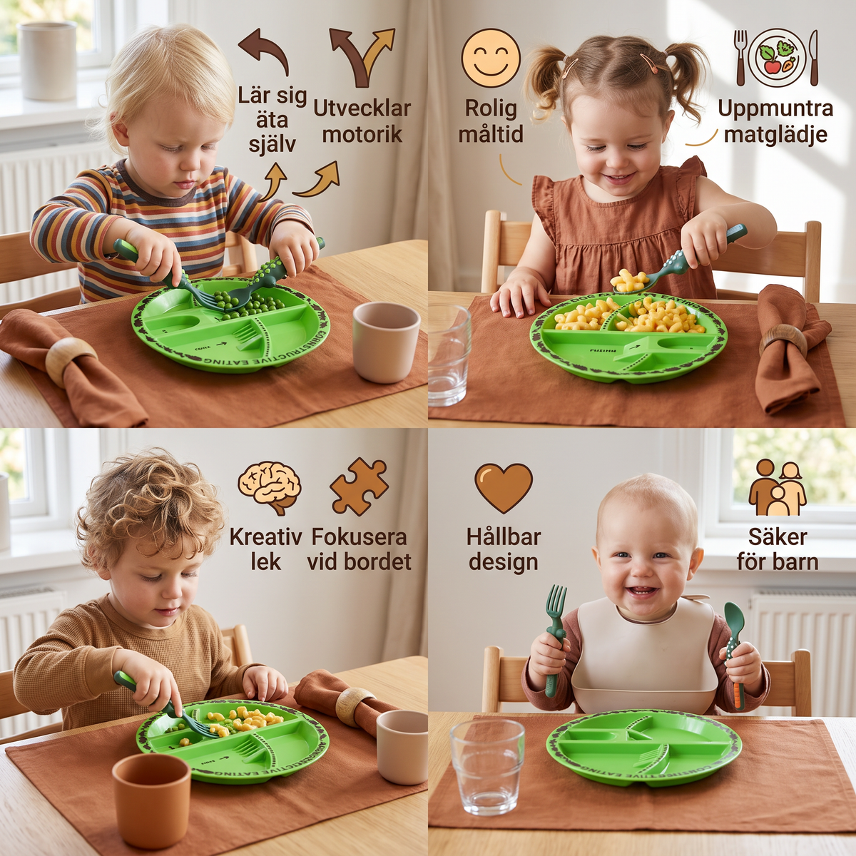 Servis- och bestickset i dinodesign