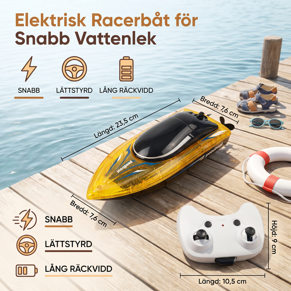 Elektrisk Racerbåt för Snabb Vattenlek på Sommaren
