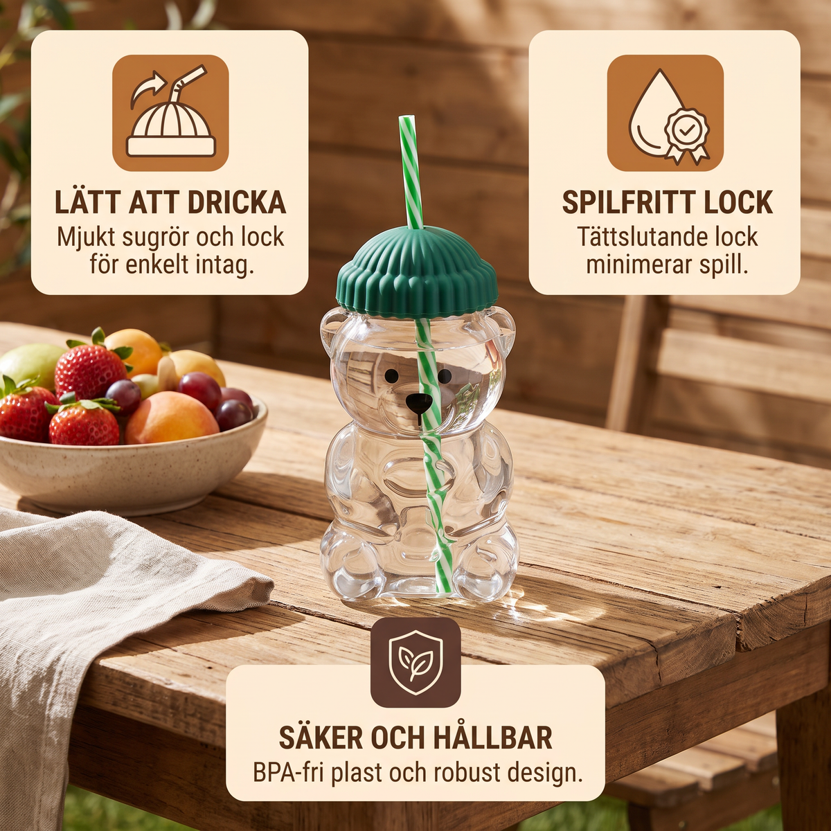 Honungsbjörn Vattenflaska för Barn