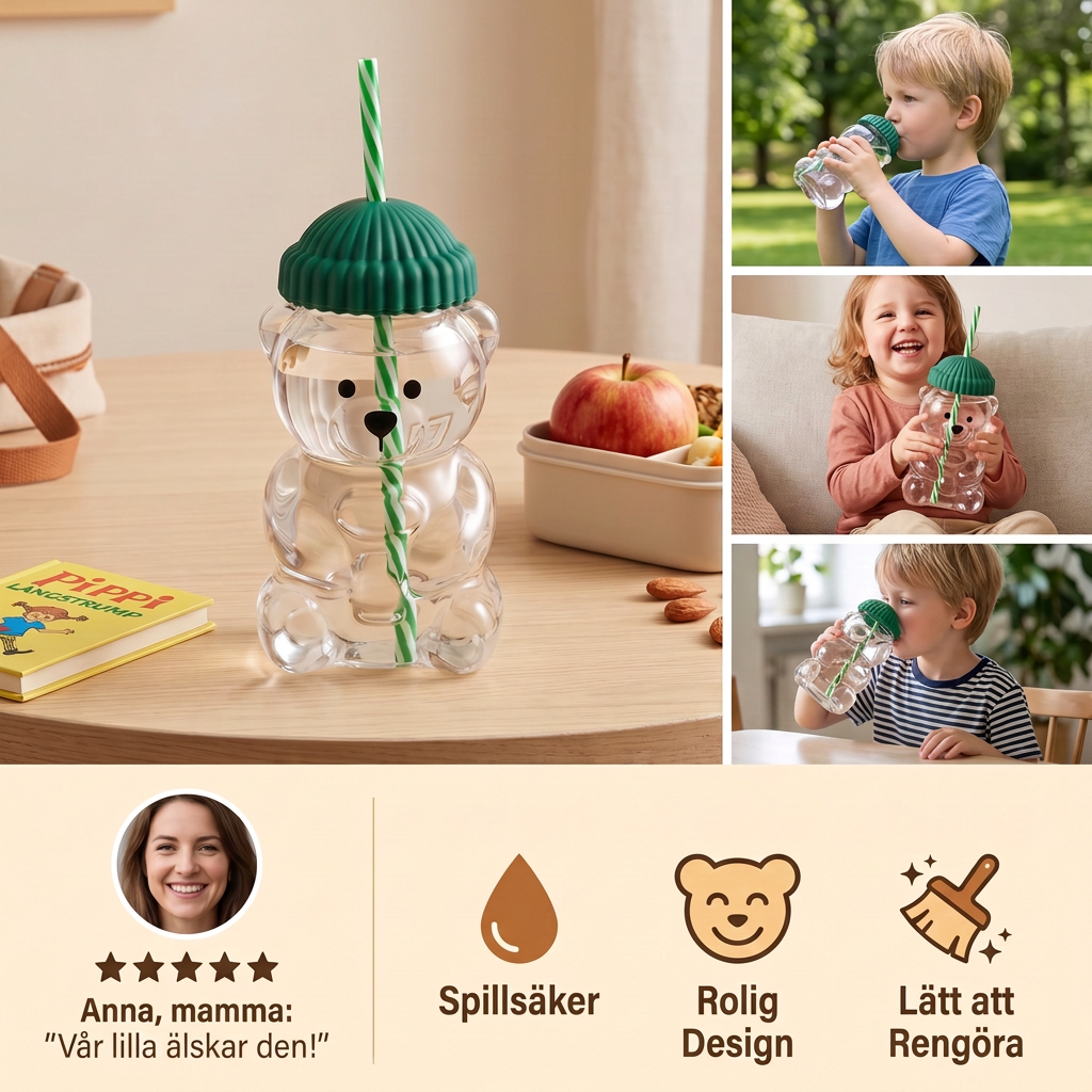 Honungsbjörn Vattenflaska för Barn