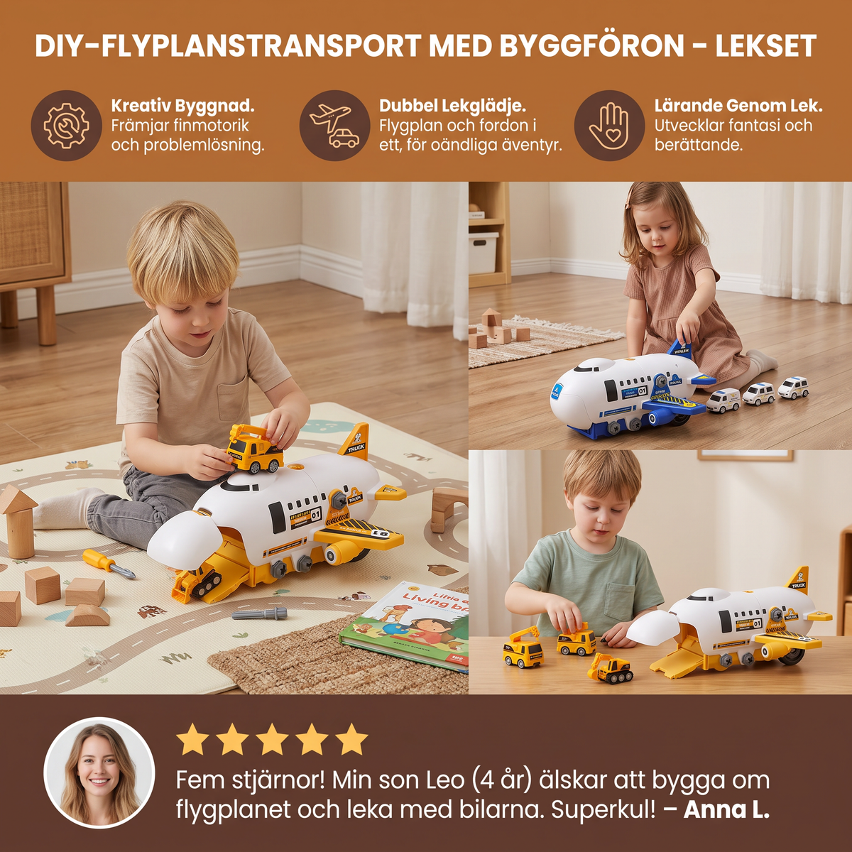 DIY-flygplanstransport med byggfordon – Lekset