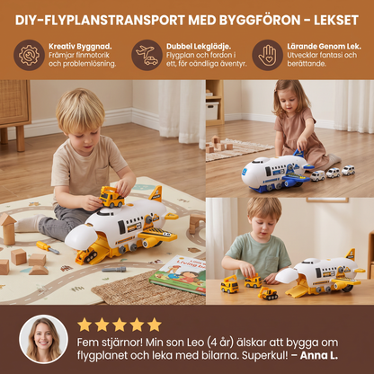 DIY-flygplanstransport med byggfordon – Lekset
