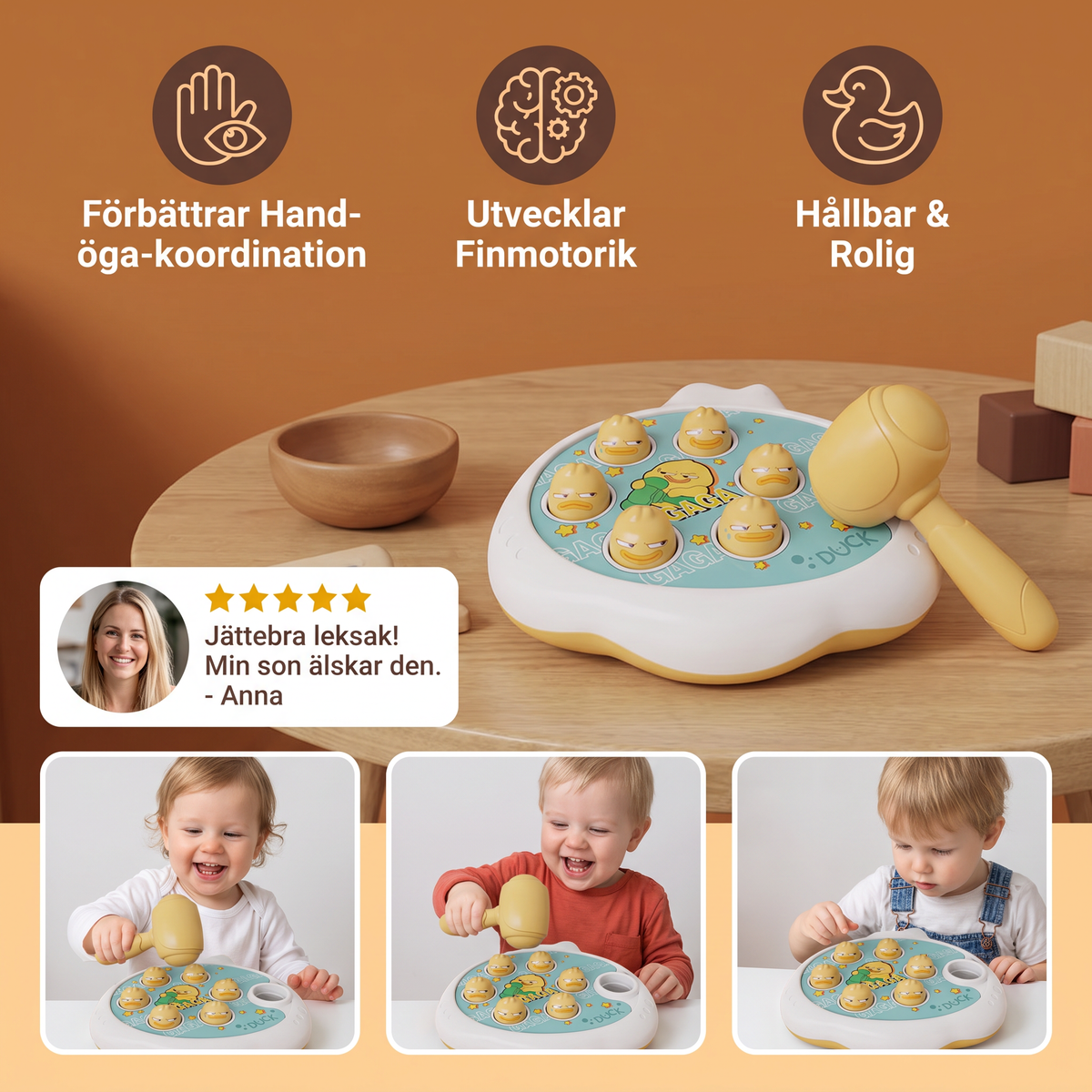 Pop Up Djurspel med Hammare för Barn