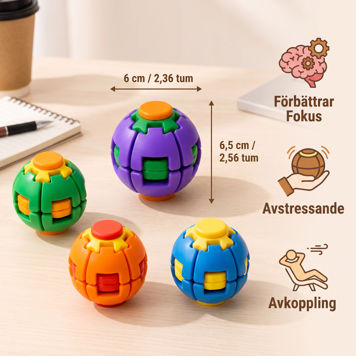 Roterande Antistress Avslappningsboll