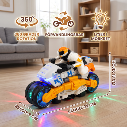 Förvandlingsbar Stuntmotorcykel Leksak För Barn Med 360 Graders Rotationsfunktion