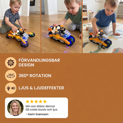 Förvandlingsbar Stuntmotorcykel Leksak För Barn Med 360 Graders Rotationsfunktion