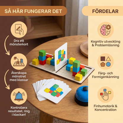 3D-Pusselspel med Byggklossar för Färgmatchning