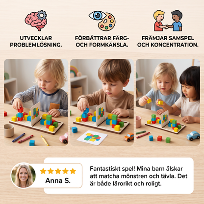 3D-Pusselspel med Byggklossar för Färgmatchning