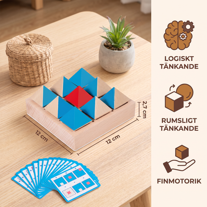 Träpussel med Geometriska Mönster – Spel för Logiskt och Rumsligt Tänkande