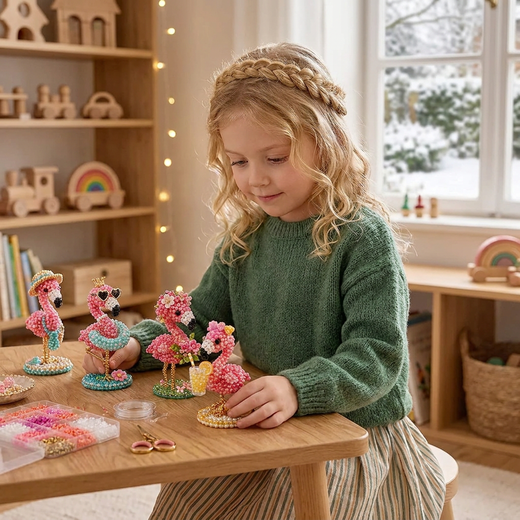 DIY-set för 3D-pärldjur – Skapa Miniatyrfigurer med Pärlor för Nybörjare