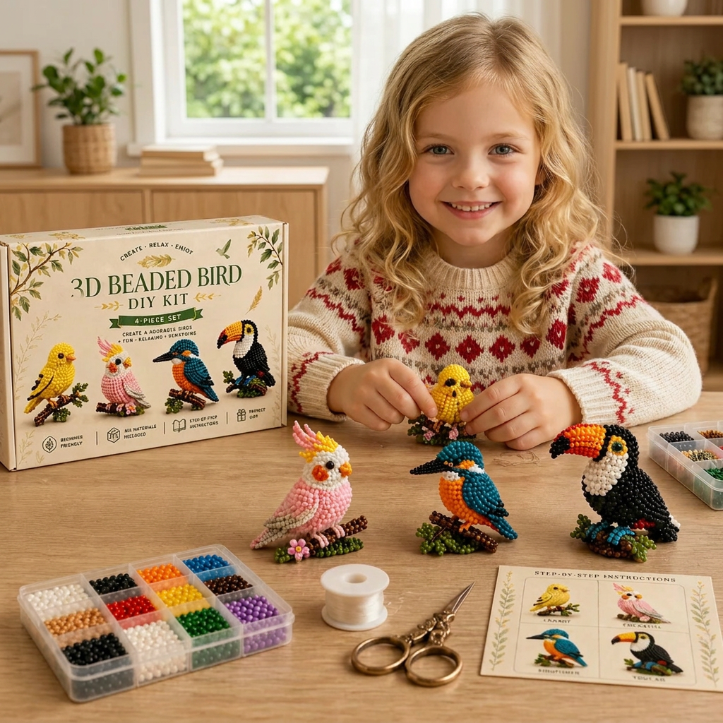 DIY-set för 3D-pärldjur – Skapa Miniatyrfigurer med Pärlor för Nybörjare