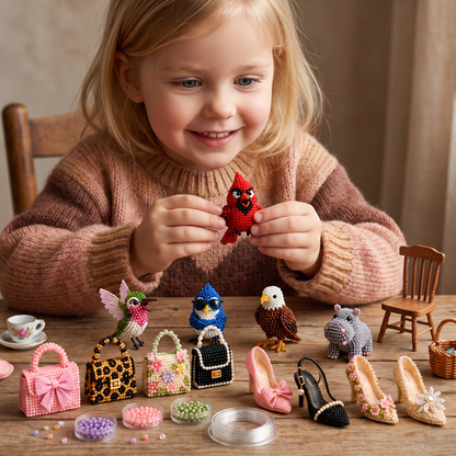 DIY-set för 3D-pärldjur – Skapa Miniatyrfigurer med Pärlor för Nybörjare