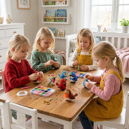 DIY-set för 3D-pärldjur – Skapa Miniatyrfigurer med Pärlor för Nybörjare