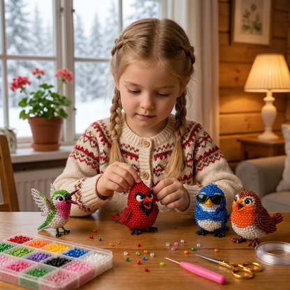 DIY-set för 3D-pärldjur – Skapa Miniatyrfigurer med Pärlor för Nybörjare