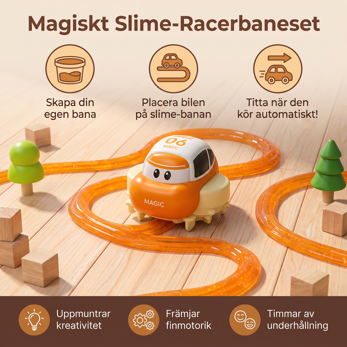 Magiskt Slime-Racerbaneset – DIY-Äventyr med Elbilar