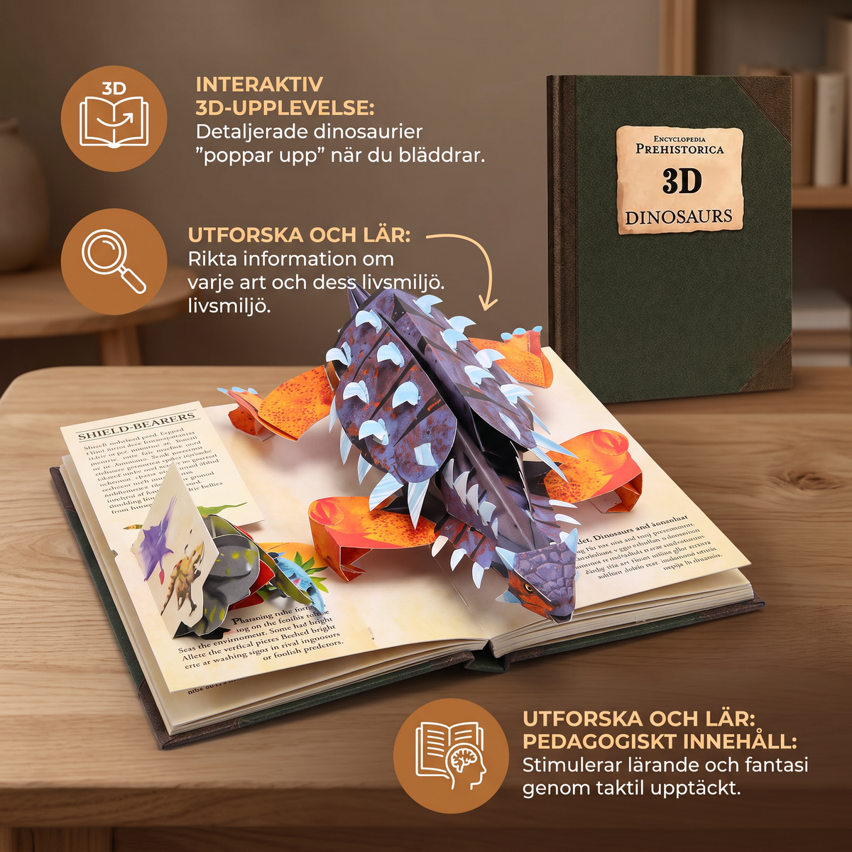 Interaktiv 3D Dinosaurie Pop-Up-Encyklopedi