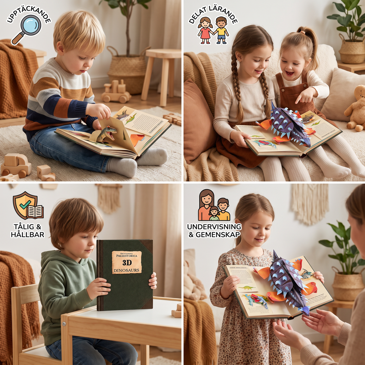 Interaktiv 3D Dinosaurie Pop-Up-Encyklopedi