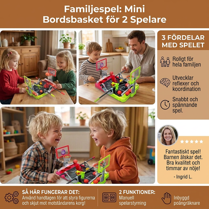 Mini-Basketball-Battlespel – Bordbasketutmaning för 2 Spelare